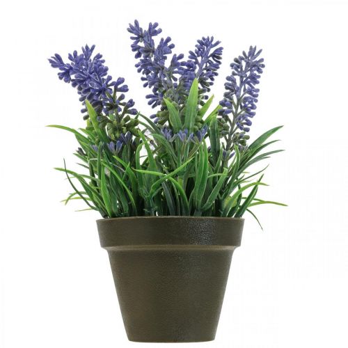 Article Mini lavande en pot plante artificielle lavande décoration H16cm