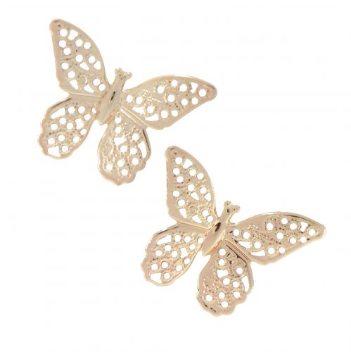 Article Décoration à disperser en métal mini papillons doré 3cm 50 pcs