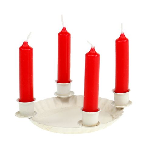 Floristik24 Mini assiette avec porte bougie 4x arbre Ø10cm crème