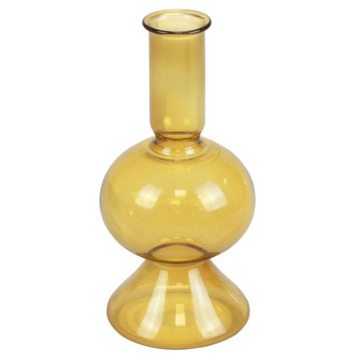 Floristik24 Mini vase vase en verre jaune vase à fleurs verre Ø8cm H16,5cm