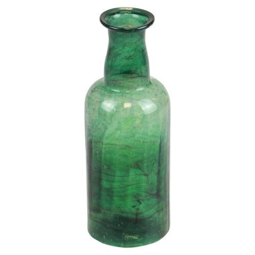 Mini vase bouteille en verre vase à fleurs vert Ø6cm H17cm