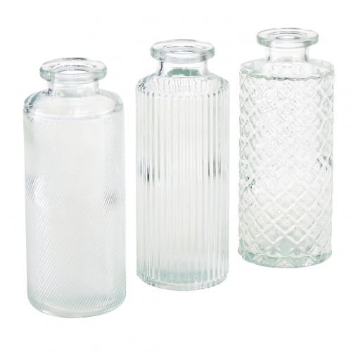 Article Mini vases vases bouteilles décoratifs en verre Ø5cm H13cm 3pcs