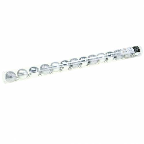 Article Mini boule de Noël argent Ø3cm 14pcs