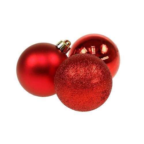 Floristik24 Mini boule de Noël rouge Ø3cm 14pcs