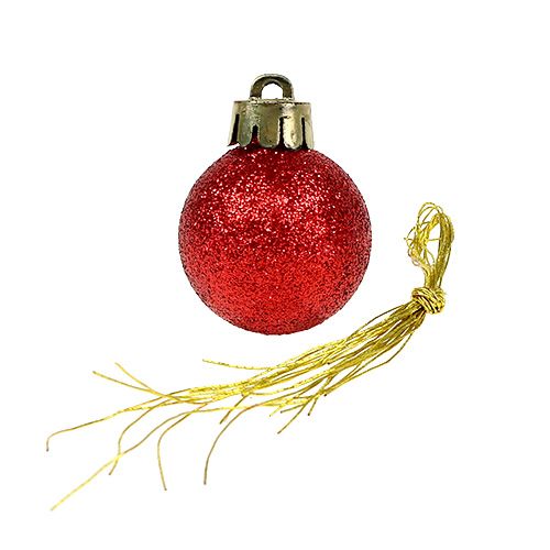 Article Mini boule de Noël rouge Ø3cm 14pcs