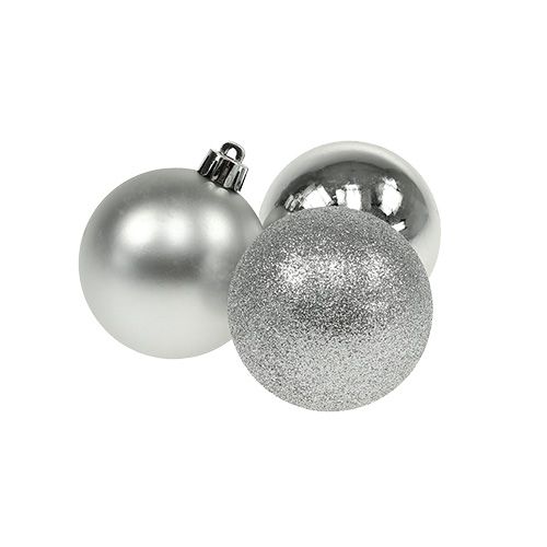 Mini boule de Noël argent Ø3cm 14pcs