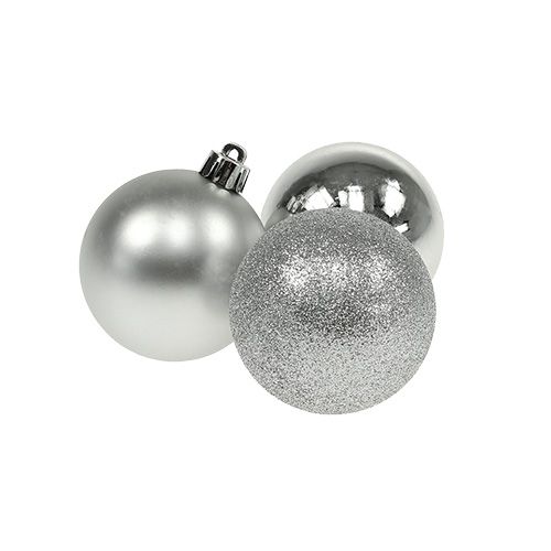 Article Mini boule de Noël argent Ø3cm 14pcs