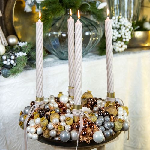 Article Mini boules de Noël sur fil de verre orange Ø2cm 140 pcs
