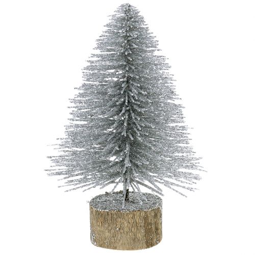 Floristik24 Décoration de Noël sapin argenté avec paillettes 6pcs