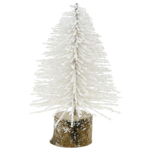 Article Mini sapin de Noël blanc pailleté 6pcs