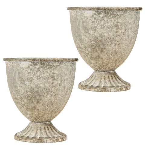 Article Mini Vases Décoration Gobelet Coupe Métal Antique Ø10.5cm 11.5cm 2pcs