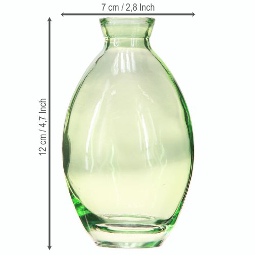 Article Mini vases déco en verre bombés teintés vert H12cm 6pcs