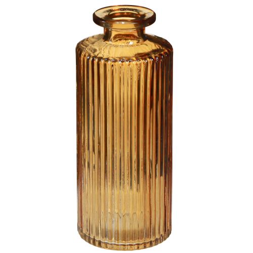 Article Mini vases en verre orange à décor de rainures H13cm 6 pcs