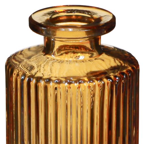 Article Mini vases en verre orange à décor de rainures H13cm 6 pcs