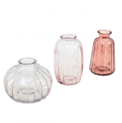 Mini vases vases décoratifs en verre vases à fleurs H8,5–11 cm lot de 3