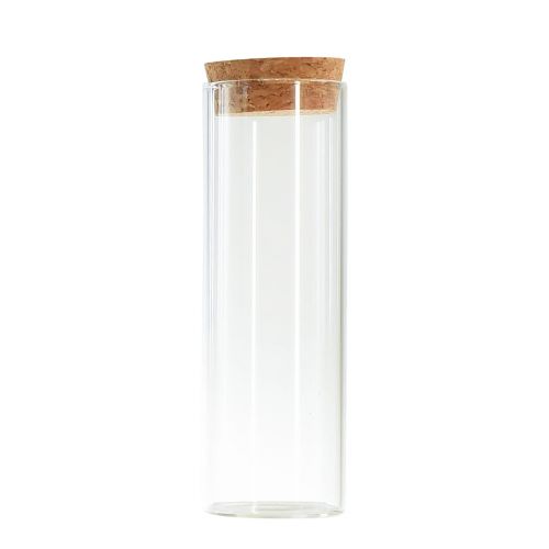 Floristik24 Mini vases tube à essai en verre couvercle liège Ø4cm H12cm 6pcs
