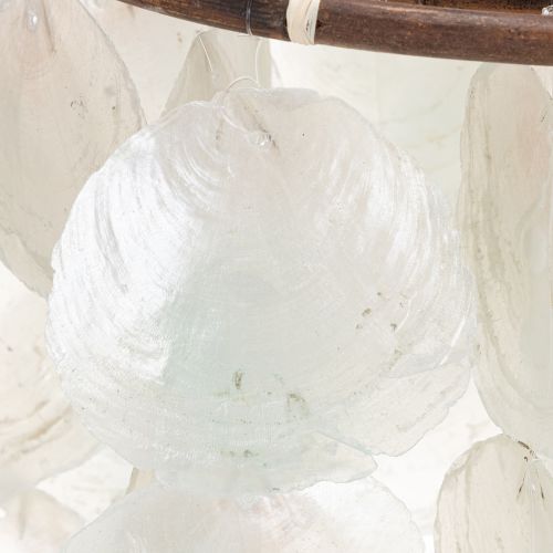 Carillon éolien mobile en coquillage Capiz, rond, 70 cm de long, pour balcon ou jardin | Floristik24.fr