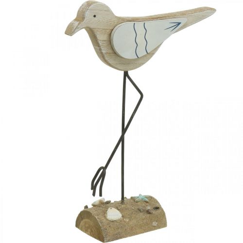 Décoration mer, déco mouette en bois, shabby chic, bleu et blanc H32cm