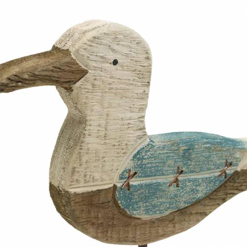 Floristik24 Mouette en bois bleu blanc 20cm × 5cm H25cm