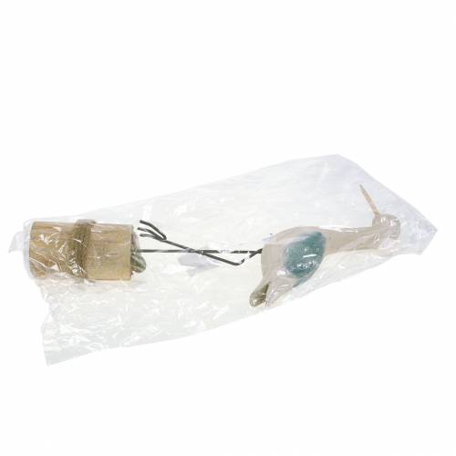 Floristik24 Wader bois blanc bleu 21,5x5,5cm H37cm