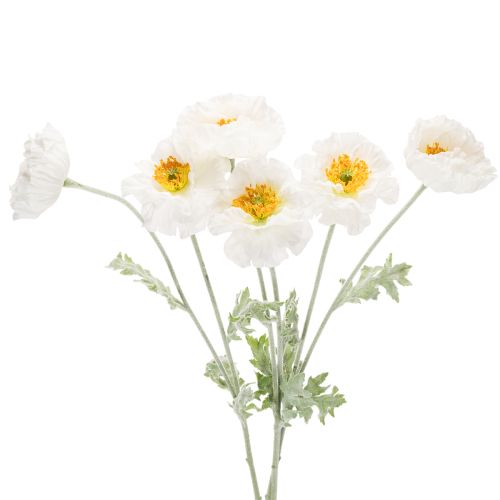 Kunstblume Pavot Blanc Tige Longue 78cm Lot de 3 acheter | Floristik24.fr