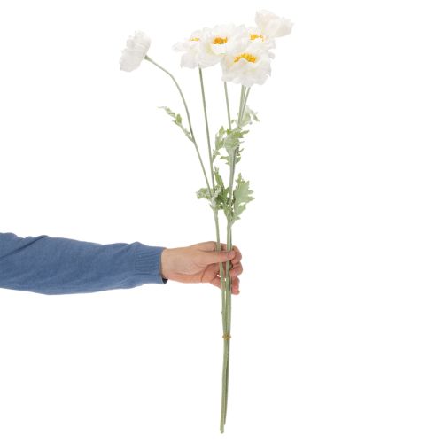 Kunstblume Pavot Blanc Tige Longue 78cm Lot de 3 | Floristik24.fr