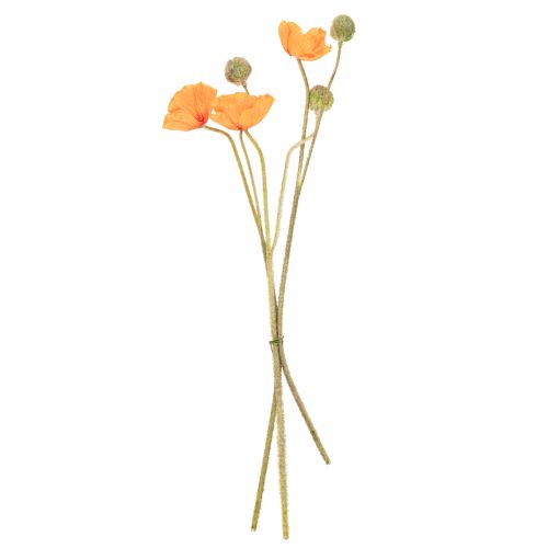 Article Ensemble de fleurs artificielles, bouquet de coquelicots réaliste, décoration pour la maison ou le bureau, 75 cm, 3 pièces