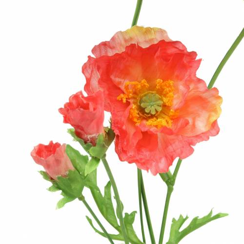 Floristik24 Coquelicot artificiel rose, fleur de soie coquelicot jaune 67cm