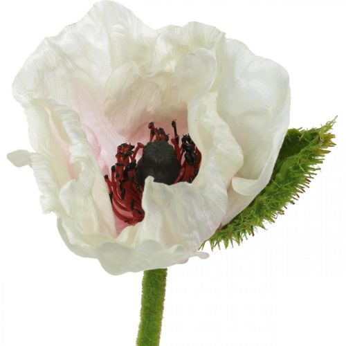 Floristik24 Coquelicot artificiel, fleur en soie blanc-rose L55/60/70cm lot de 3