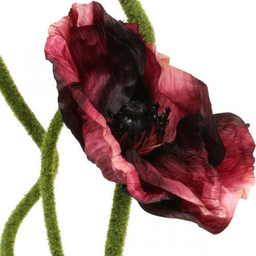 Coquelicot artificiel, plante artificielle, rosier rouge-noir L55/60/70cm