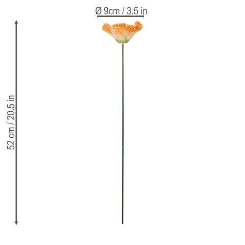 Article Sculptures de coquelicots en céramique, fleurs au design artistique pour le jardin, 52 cm, lot de 2