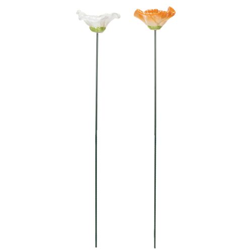 Article Sculptures de coquelicots en céramique, fleurs au design artistique pour le jardin, 52 cm, lot de 2