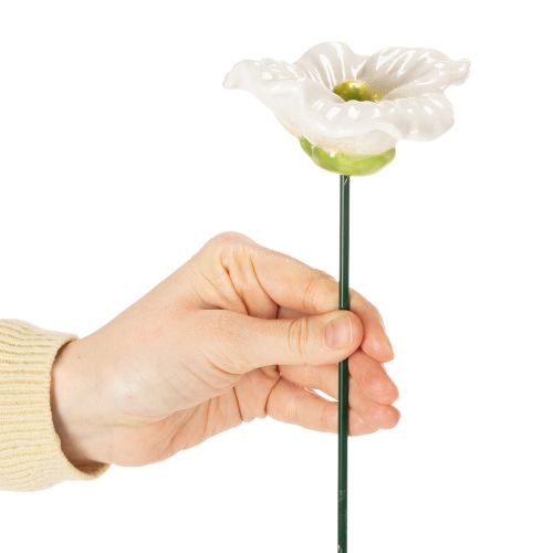 Article Sculptures de coquelicots en céramique, fleurs au design artistique pour le jardin, 52 cm, lot de 2