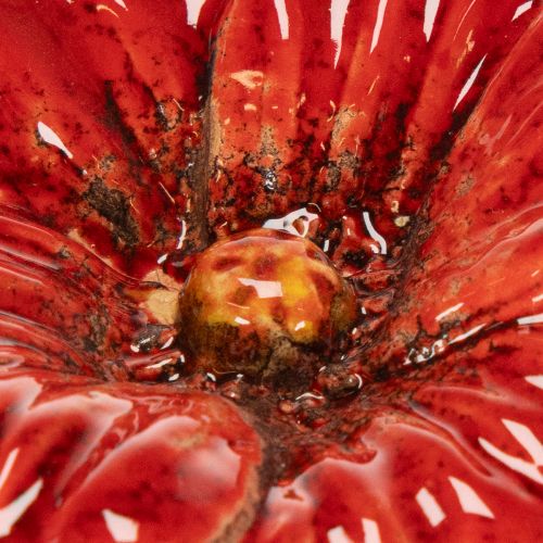 Article Coquelicots en céramique, décoration romantique pour le printemps, jardin et parterres de fleurs, 31 cm, lot de 6.