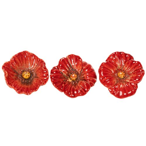 Article Coquelicots en céramique, décoration romantique pour le printemps, jardin et parterres de fleurs, 31 cm, lot de 6.