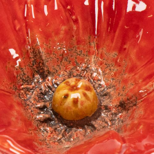 Article Piquets décoratifs de jardin en forme de coquelicot, élément décoratif parfait pour votre jardin, 42 cm, lot de 4