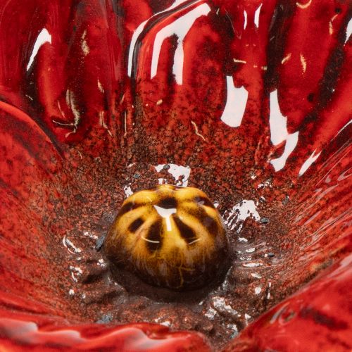 Floristik24 Tuteur de jardin en céramique Coquelicot pour parterres de fleurs et pots, 52 cm, lot de 2