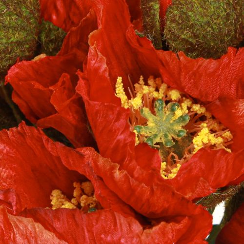 Article Décoration de coquelicot Coquelicot artificiel rouge 45 cm Bouquet avec 3 pièces