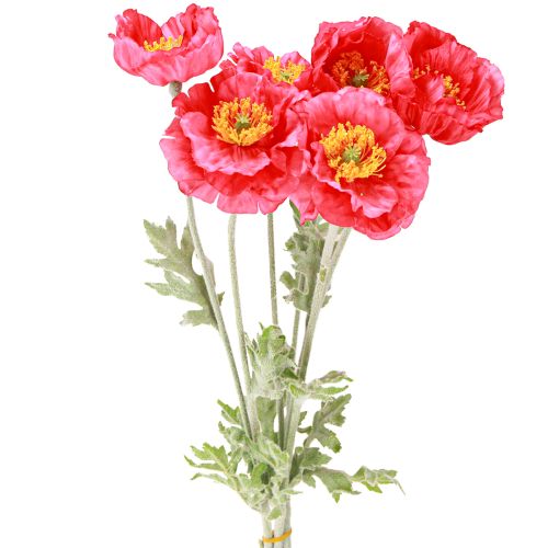 Floristik24 Coquelicots Fleurs Artificielles Roses Artificielles Ø6–7cm L78cm 3pcs