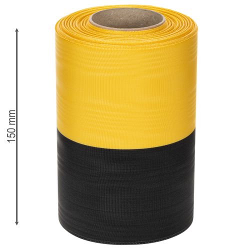 Article Ruban moiré pour couronne 150 mm jaune et noir - ruban de deuil, écharpe, décoration, ruban de club - rouleau de 25 m