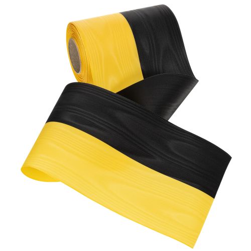 Article Ruban moiré pour couronne 150 mm jaune et noir - ruban de deuil, écharpe, décoration, ruban de club - rouleau de 25 m