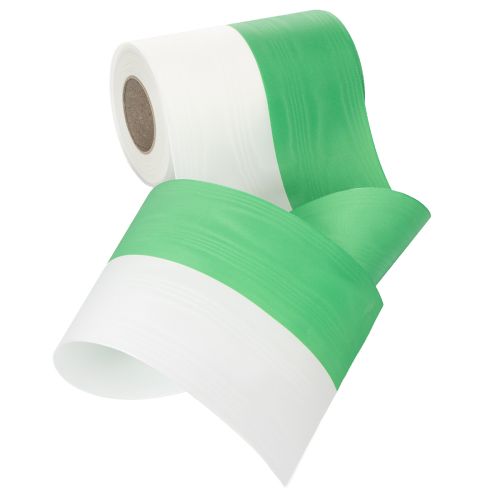 Article Ruban moiré vert et blanc 150 mm, ruban décoratif, ruban à nœud, qualité taffetas 25 m