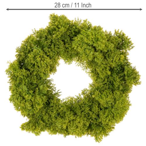 Couronne décorative en mousse artificielle verte 28 cm pour table ou porte | Floristik24.fr