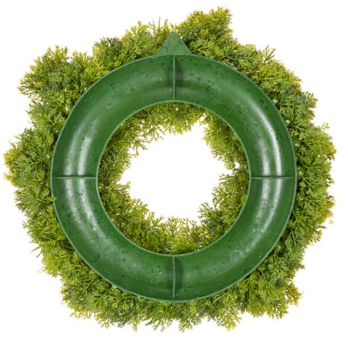 Couronne décorative en mousse artificielle verte 28 cm pour table ou porte | Floristik24.fr