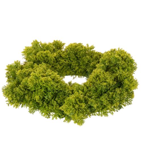 Couronne décorative en mousse artificielle verte 28 cm pour table ou porte | Floristik24.fr