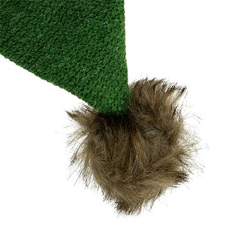 Floristik24 Bonnet avec bord de fourrure à suspendre Vert 28cm