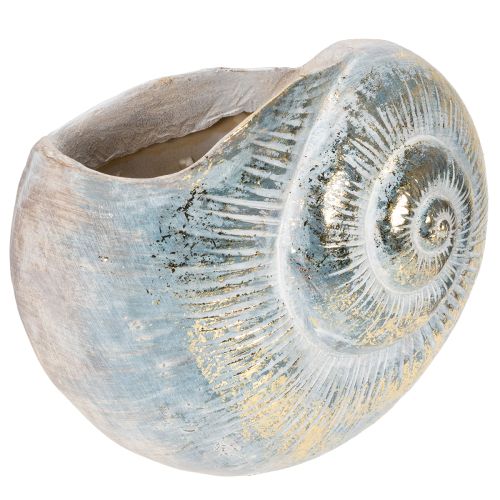 Pot décoratif en forme d'escargot pour une décoration murale marine et naturelle, gris, 21 cm