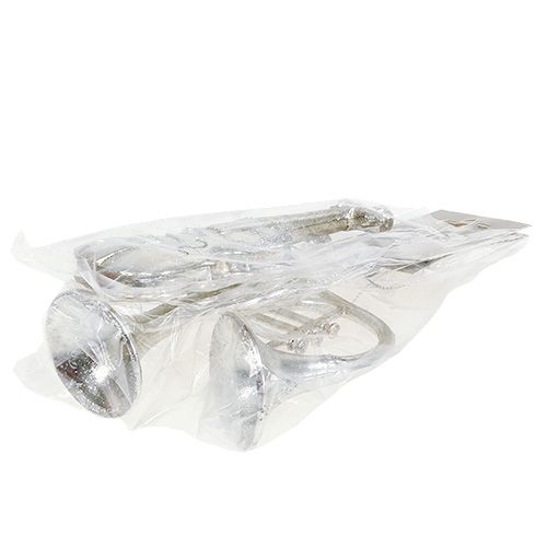 Floristik24 Tri des instruments de musique. 12cm - 14,5cm argent 3pcs
