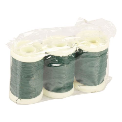 Article Fil de fleuriste fil décoratif fil de myrte vert 0,30mm 100g 3 pcs