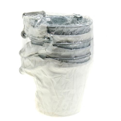 Floristik24 Seau en zinc avec motif tresse gris, blanc lavé Ø10cm H9cm 6pcs